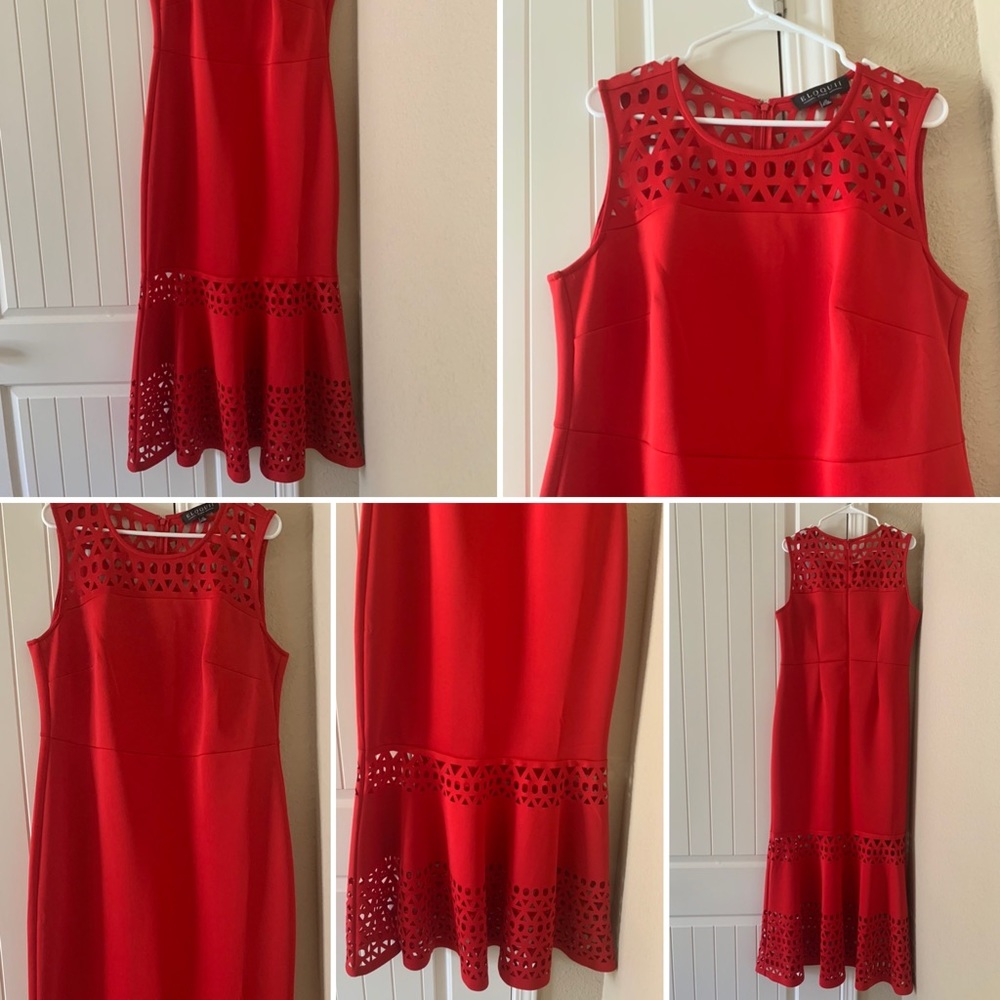 Eloquii Floor Length Laser-Cut Gown